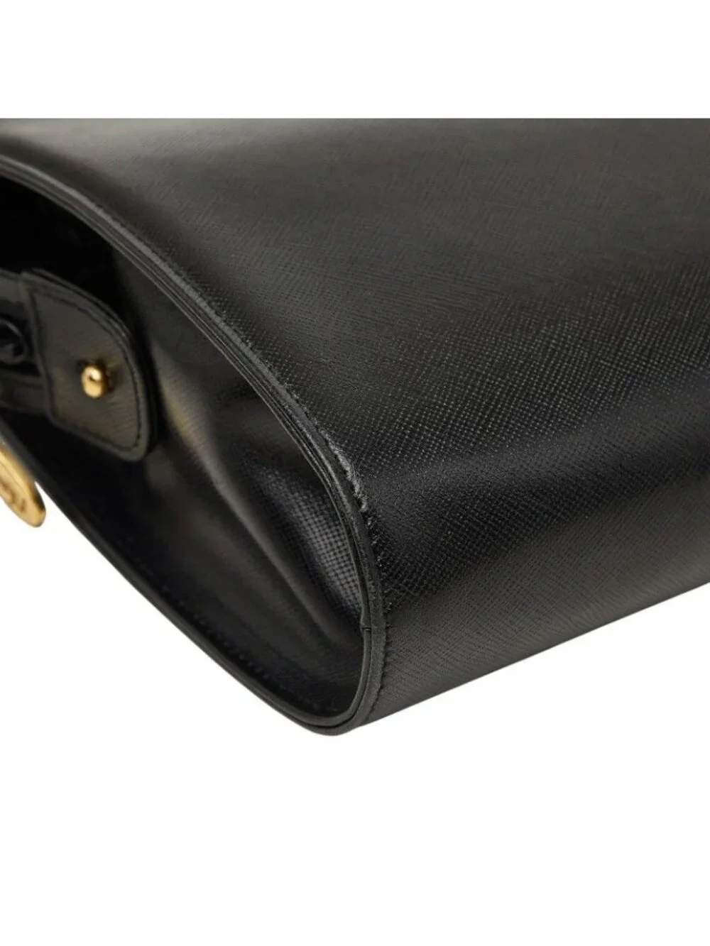 Saint Laurent Clutch Black Gold Leather